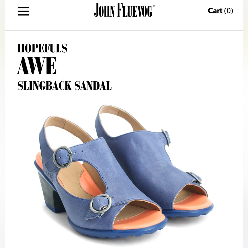 John Fluevog AWE Slingback Sandals size 8
